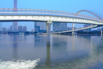 Guangzhou Pearl River Haixin Bridge and Urban Architectural Landscape