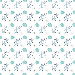 Winter Peonies Seamless Vector Pattern Design