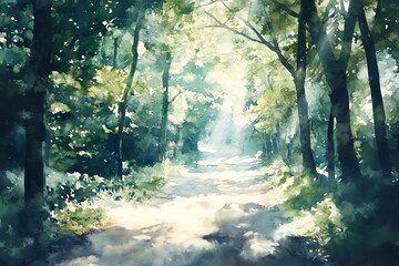Fototapeta premium High-angle perspective of a serene forest clearing
