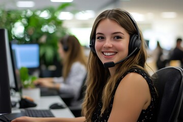 Female Call Center Agent Customer Service Representative