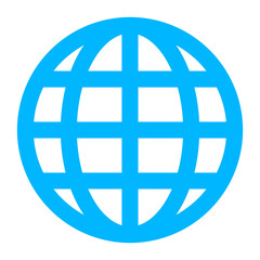 Cartoon illustration of a globe symbol