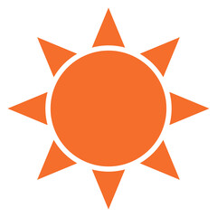 Orange sun cartoon illustration weather symbol