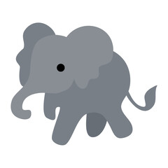 Illustration of a cartoon of an elephant.