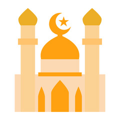 Yellow Taj Mahal Cartoon Illustration