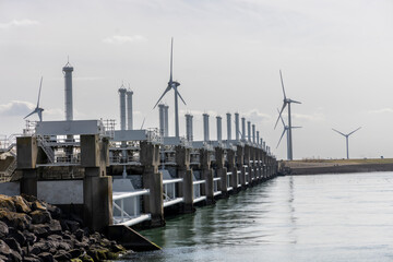 The Delta Works (Dutch: Deltawerken) is a series of construction projects in the southwest of the Netherlands to protect a large area of land around the Rhine–Meuse–Scheldt delta from the sea