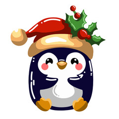 Cute penguin for Christmas and New Year decorations