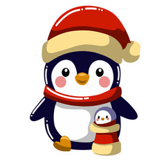 Cute penguin for Christmas and New Year decorations