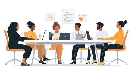 Diverse Team Collaborating in a Virtual Digital Meeting Across Borders