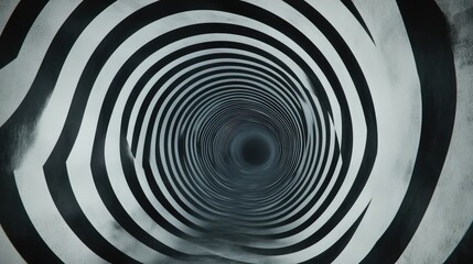 Obraz premium Pulsating concentric rings forming a hypnotic tunnel-like structure.