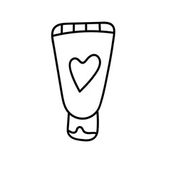 Hand cream in doodle style. Vector, on a white background