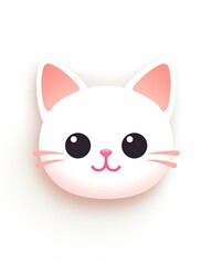 Obraz premium Flat app icon of a cute cat.