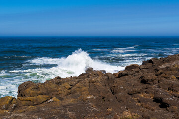 Waves Crashing on Rock, Boiler Bay State Park, Oregon Coast