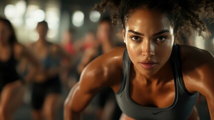 Focused athlete training in a gym setting, showcasing strength, determination, and passion for fitness. Perfect for sports and health themes.