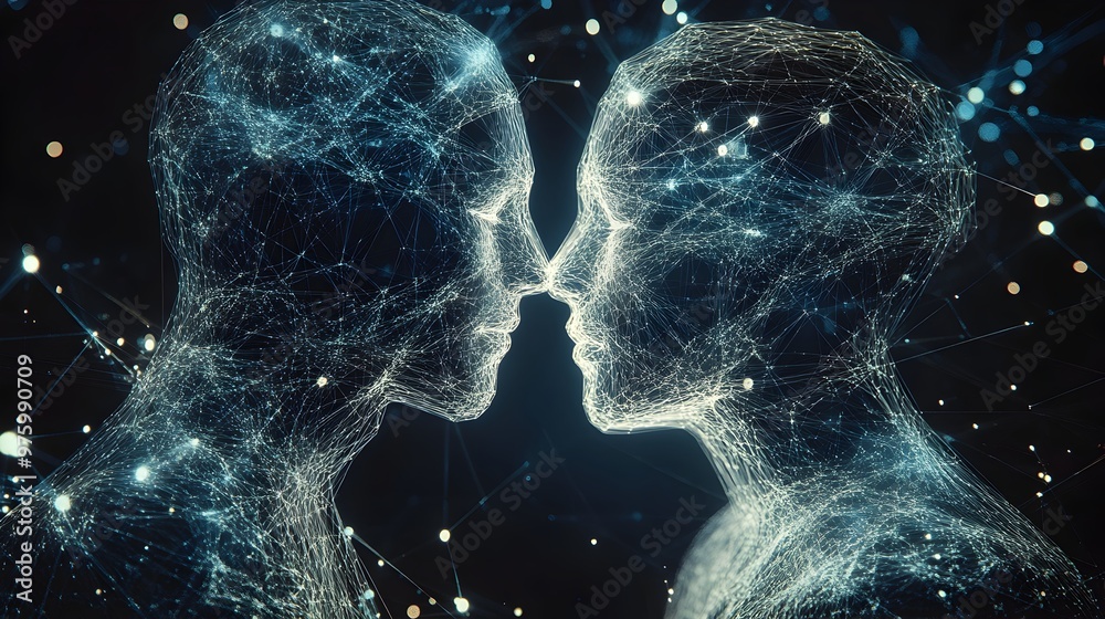 Poster an visualization depicting the intricate web of connections and energy flows within the ever-evolvin