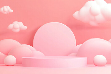 Pink simple product display stage background