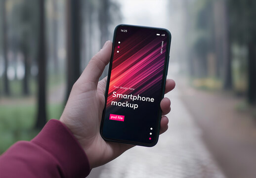 Outdoor smarthphone mockup image &ndash; generative ai