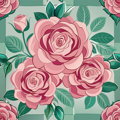 Pink roses in nature, strong backlight