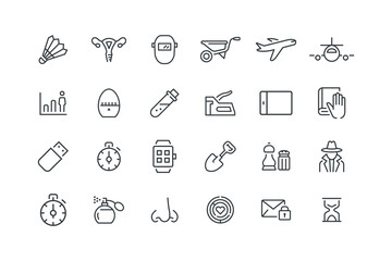 Airplane plane airport, Airplane plane logistics delivery,  vector illustration, set of icons