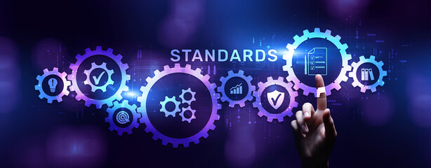 Quality control Assurance Standard iso standardisation certification business technology concept.