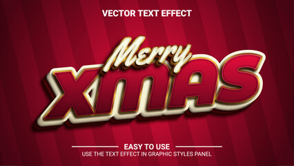 3d merry christmas editable text effect