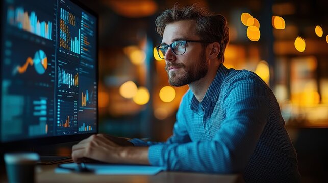 Financial data visualization with KPI dashboards and business analytics - Powered by Adobe