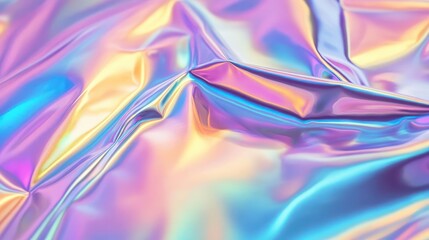 Fototapeta premium ethereal holographic foil texture with iridescent rainbow reflections futuristic abstract background