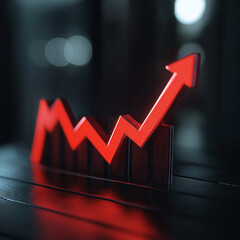 red business graph showing growth
