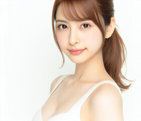 白い水着の美女