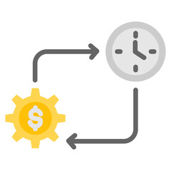 Efficiency icon with flat style