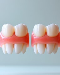 Dental Model with White Teeth and Pink Gums
