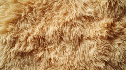 A close-up of the plush texture on a cream-beige shaggy rug, highlighting its soft and fluffy appearance