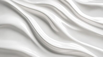 Obraz premium ethereal white waves ripple across a glossy surface creating a seamless subtle texture soft undulations cast delicate shadows evoking a serene marblelike appearance panoramic composition