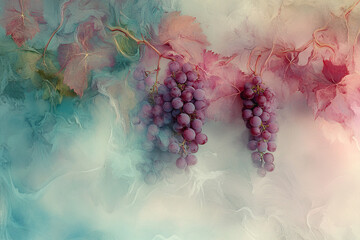 grapes on the paper