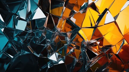 Fototapeta premium Shattered geometric patterns reassembling in an ever-evolving cycle of motion.