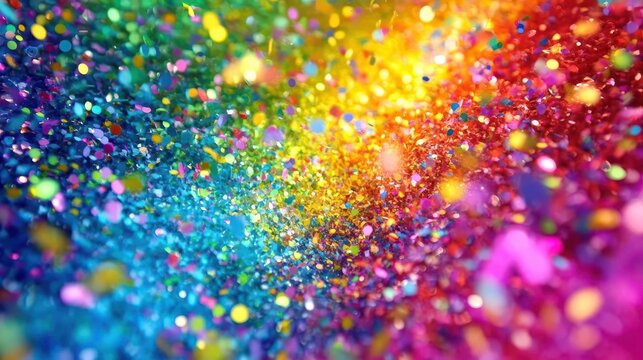 explosive rainbow confetti burst vibrant celebration backdrop swirling colors dance midair joyous party atmosphere dynamic composition festive energy dazzling spectrum of hues