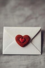 A romantic envelope adorned with a heart seal, symbolizing love and affection. Perfect for heartfelt messages and invitations.