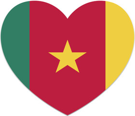 Cameroon heart shape flag icon