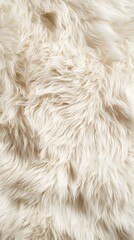 A close-up of the plush texture on a cream-beige shaggy rug, highlighting its soft and fluffy appearance