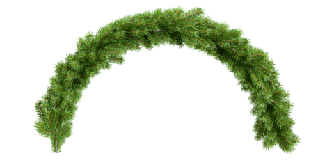 Christmas tree  wreath isolated on white