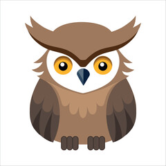 Naklejka premium eagle owl bird on a white background