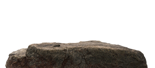 Rock Isolated white background, Stone podium formation, Cliff rock mountain high edge well stage stand material montage your products display, Clipping paths