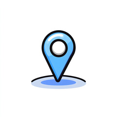 Simple blue location pin icon with shadow

