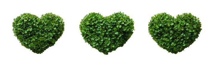 Heart shaped bushes, cut out.