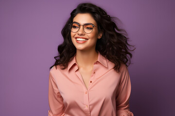 Fototapeta premium portrait of a woman smiling over clear background