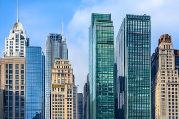 Captivating Cityscape with Diverse Architectural Styles and Towering Skyscrapers