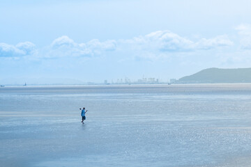 Fisherman on the sea