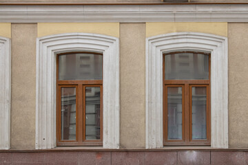Two windows close-up on the facade