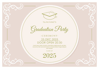 graduation invitation with ornament template
