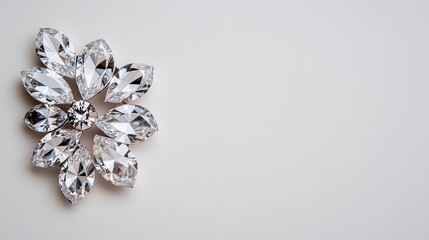 Fototapeta premium A vintage diamond brooch isolated, with gemstones that showcase excellent clarity and brilliance vintage brooch, gemstone, clarity