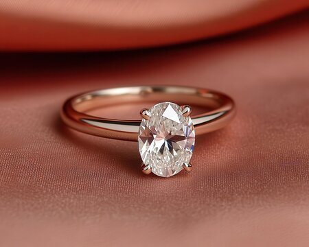 A solitaire engagement ring with a flawless oval diamond isolated, showcasing its radiant clarity solitaire ring, gemstone, clarity